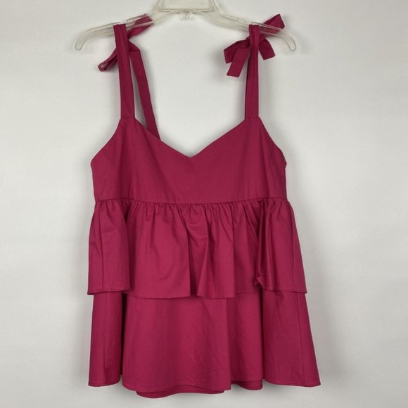 Zara Trafaluc Hot Pink Ruffle Tank Top New w tags - Picture 2 of 7
